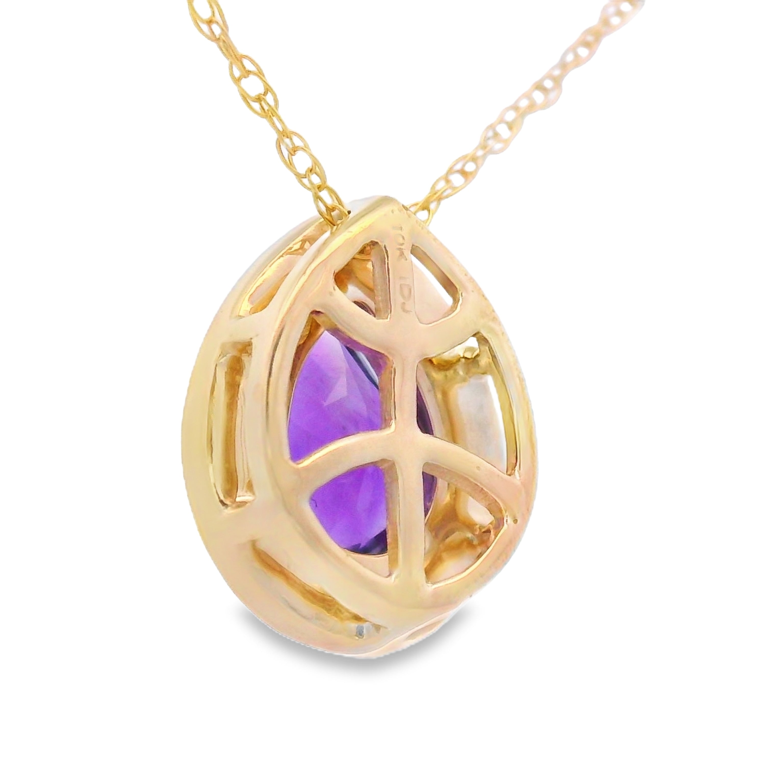 Amethyst Diamond Fashion Pendants 10KT Yellow Gold by Bids.com