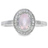 Natural .44ct Rose Quartz Diamond Ring 10KT White Gold by Bids.com