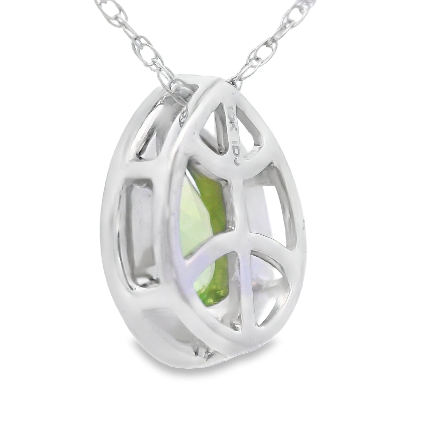 .47ct Peridot Diamond Fashion Pendants 10KT White Gold by Bids.com