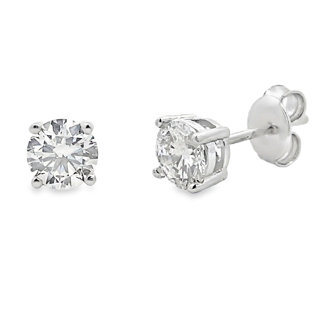 1.00ct Lab Grown Diamond Stud Earrings Sterling Silver by Bids.com
