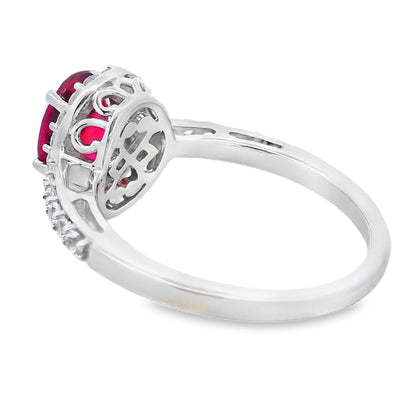 Created Ruby Created Sapphire Ring Sterling Silver