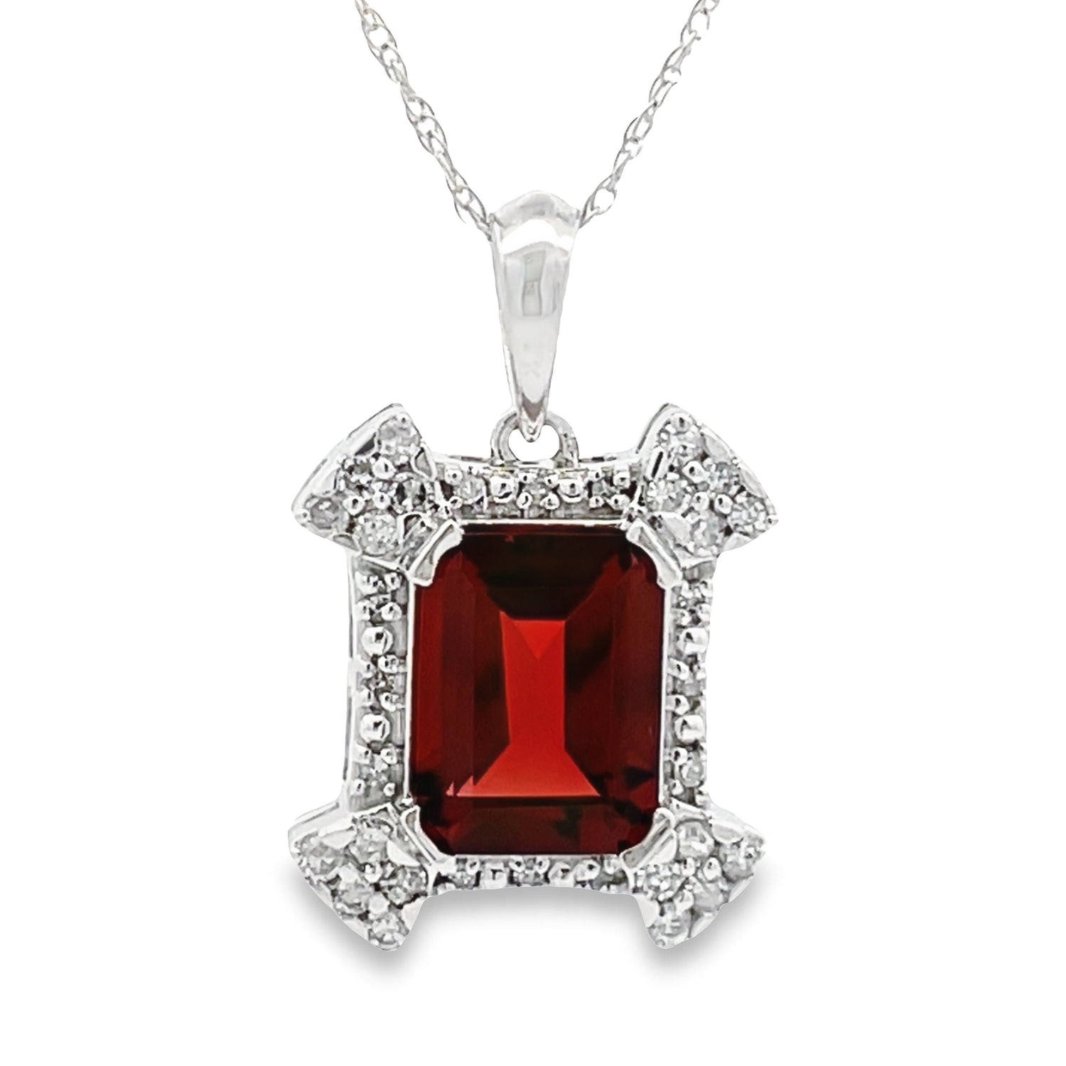 1.87ct Garnet Diamond Fashion Pendants 10KT White Gold by Bids.com