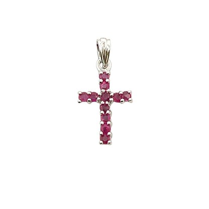 .21ct Ruby Cross Religious Pendant 10KT White Gold by Bids.com