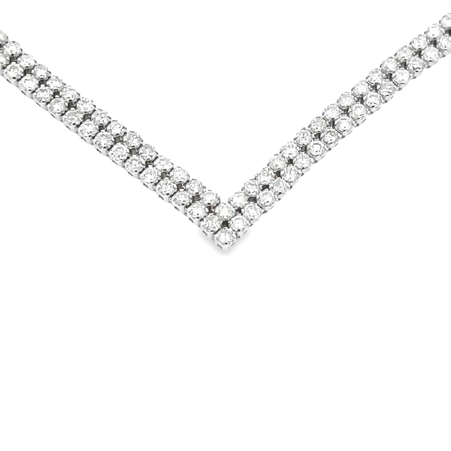 Natural 7.00ct Diamond Tennis Necklace 14KT White Gold by Bids.com