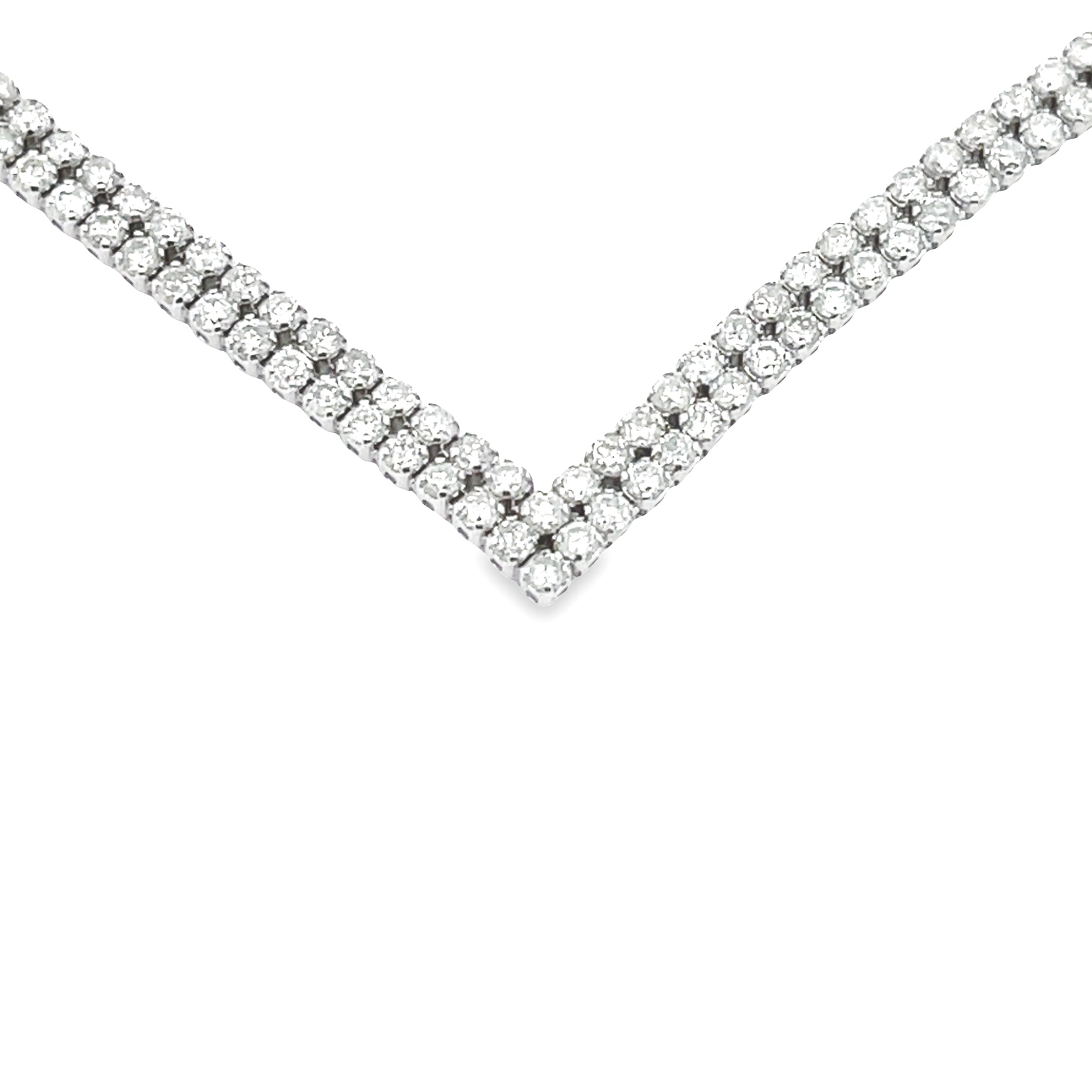 Natural 7.00ct Diamond Tennis Necklace 14KT White Gold by Bids.com