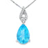 Blue Topaz Diamond Fashion Pendants 10KT White Gold by Bids.com
