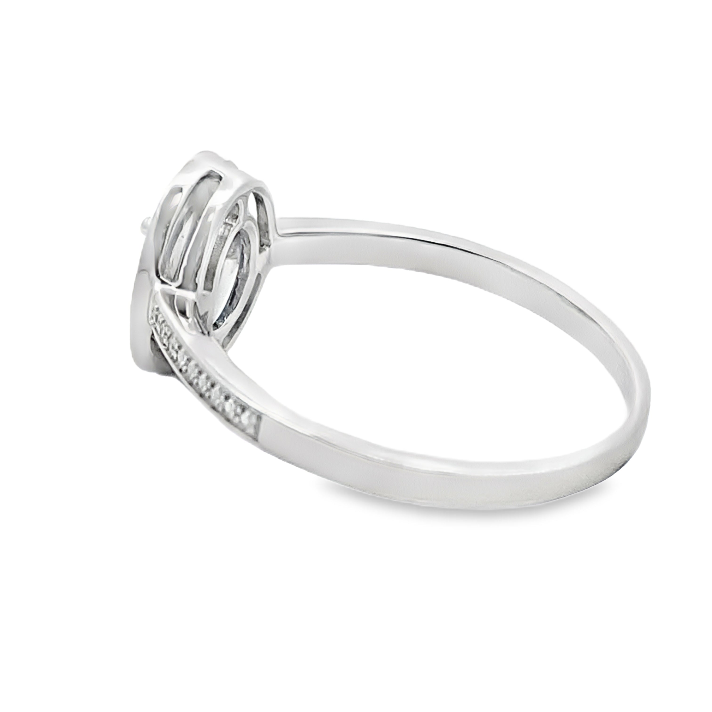 Genuine .67ct Sapphire Diamond Ring 10KT White Gold by Bids.com