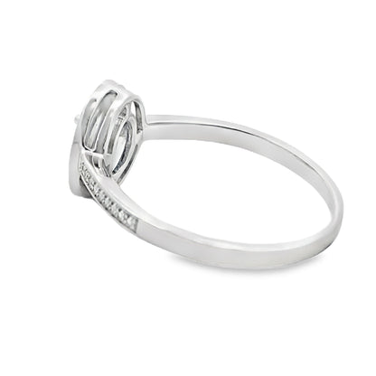 Genuine .67ct Sapphire Diamond Ring 10KT White Gold by Bids.com