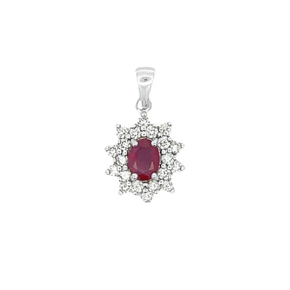 1.65ct Ruby Diamond Fashion Pendants 14KT White Gold by Bids.com