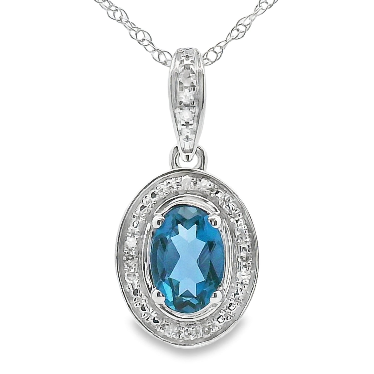 London Blue Topaz Fashion Pendants 10KT White Gold by Bids.com