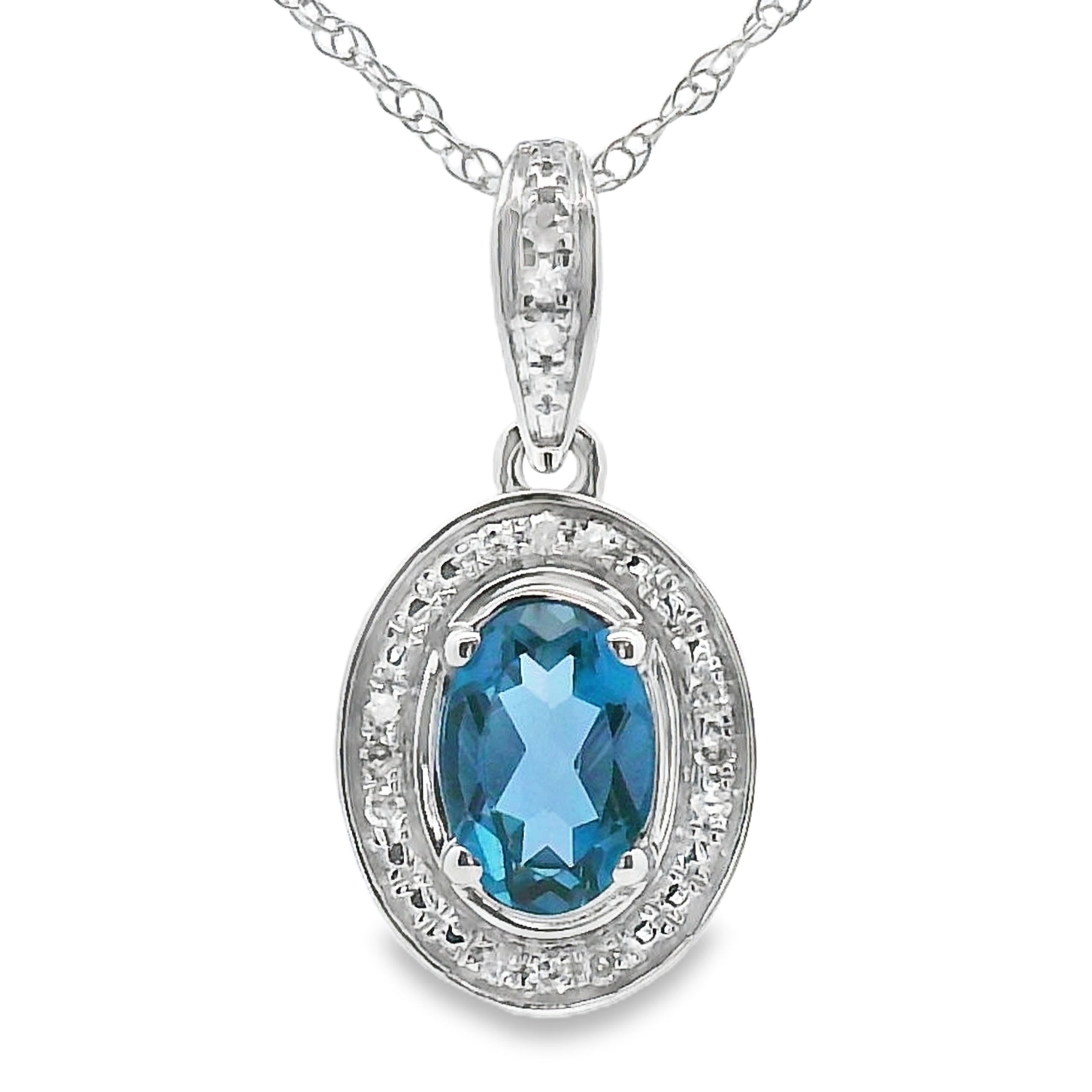 London Blue Topaz Fashion Pendants 10KT White Gold by Bids.com
