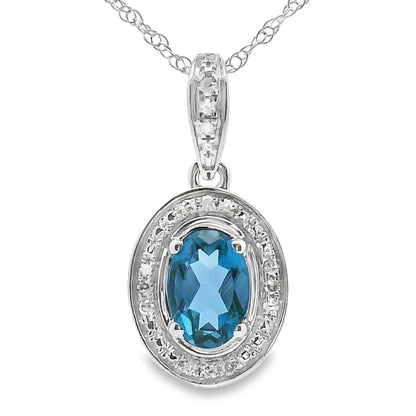 London Blue Topaz Fashion Pendants 10KT White Gold by Bids.com