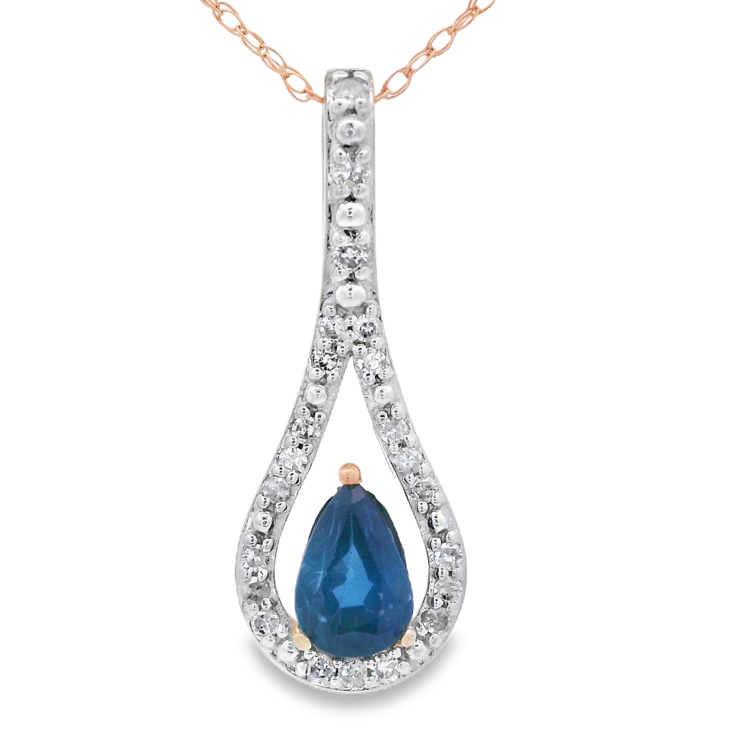 Sapphire Diamond Fashion Pendants 10KT Yellow Gold by Bids.com