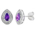 .47ct Amethyst Diamond Stud Earrings 10KT White Gold by Bids.com