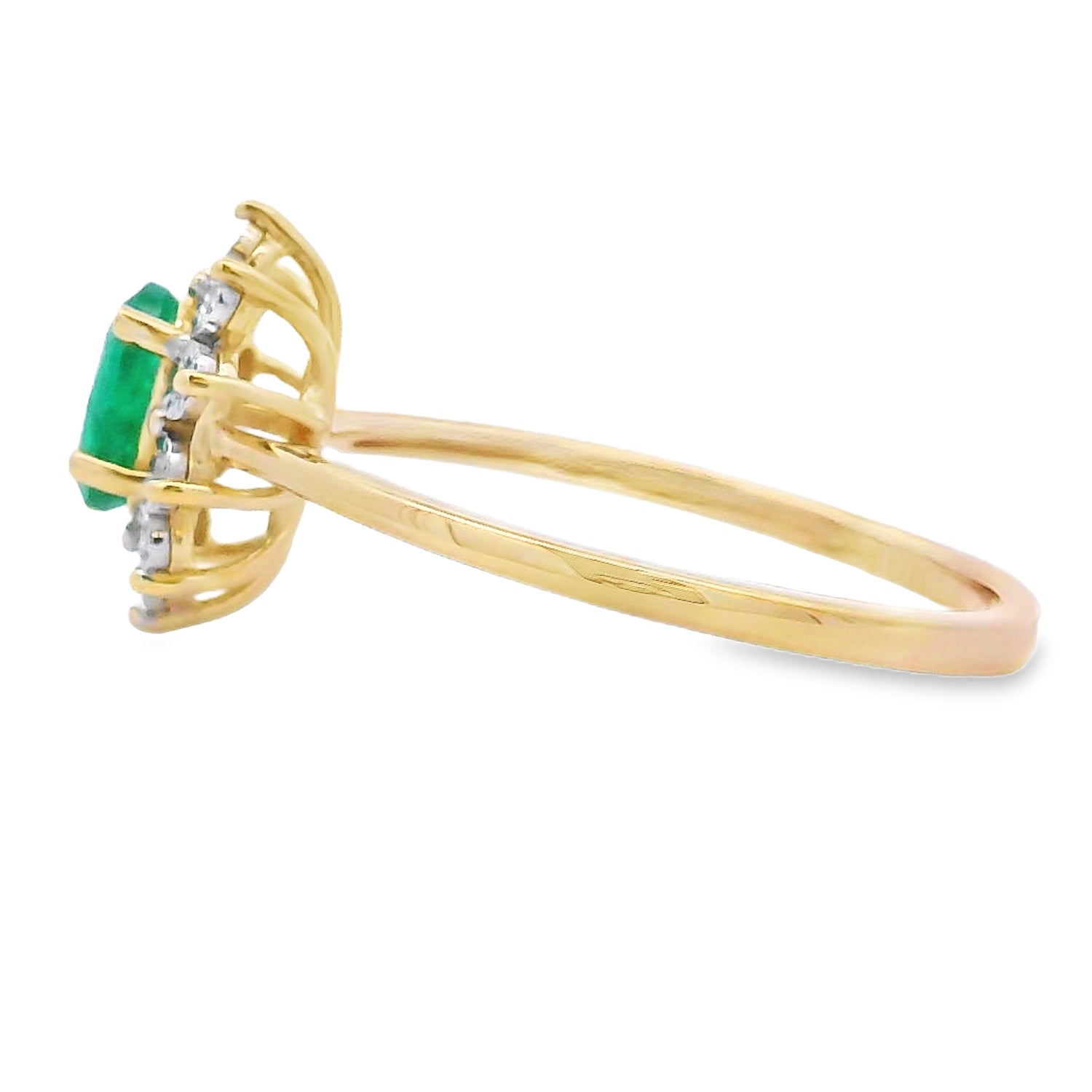 Genuine .43ct Emerald Diamond Ring 10KT Yellow Gold by Bids.com