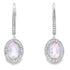 Rose Quartz Diamond Dangle Earrings 10KT White Gold by Bids.com