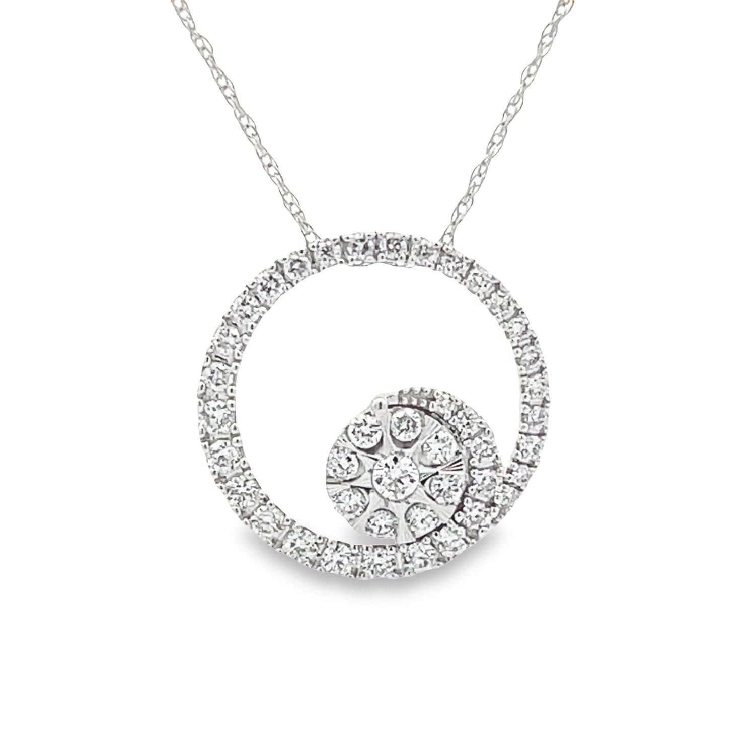 .50ct Diamond Circle of Love Pendant 14KT White Gold by Bids.com