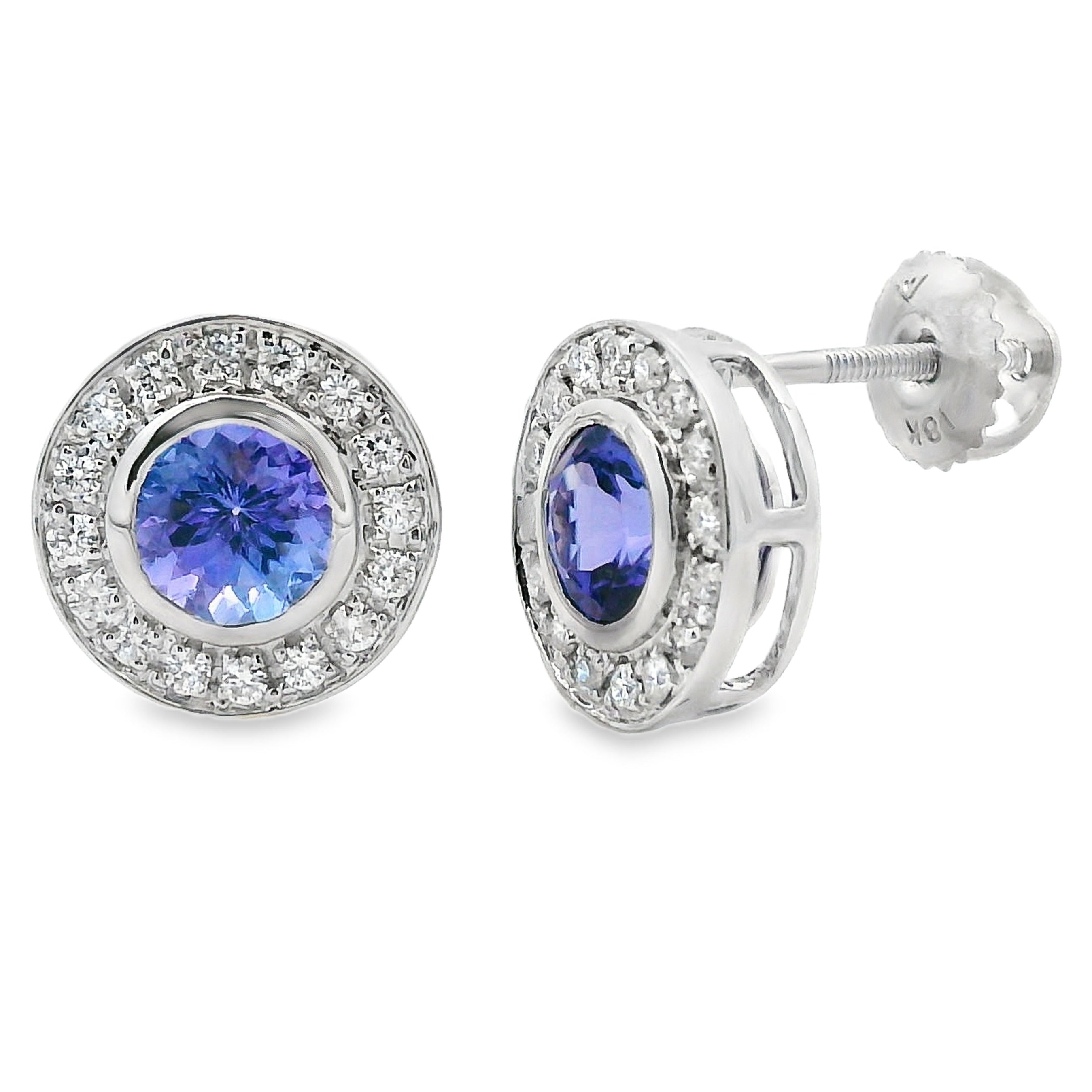 1.75ct Tanzanite Diamond Earrings 18KT White Gold by Bids.com
