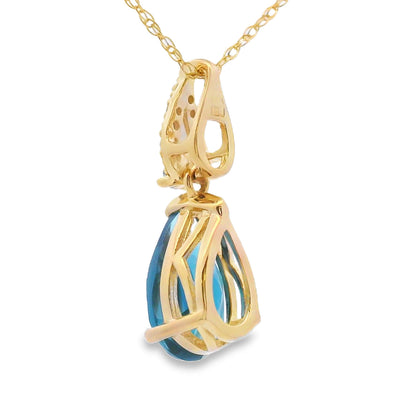 London Blue Topaz Fashion Pendants 10KT Yellow Gold by Bids.com