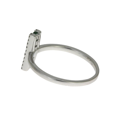 Natural .25ct Emerald Diamond Ring 14KT White Gold by Bids.com