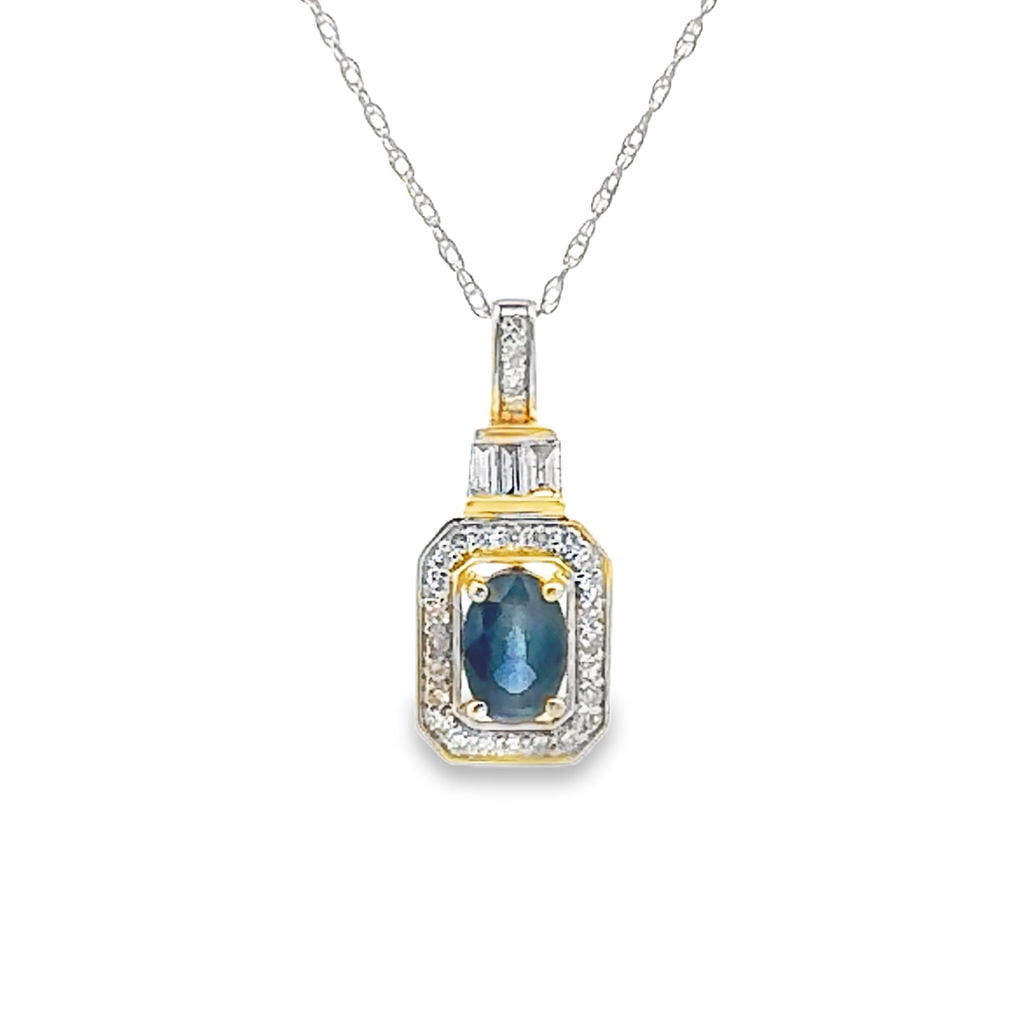 Sapphire Diamond Fashion Pendants 14KT Yellow Gold by Bids.com