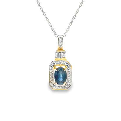 Sapphire Diamond Fashion Pendants 14KT Yellow Gold by Bids.com