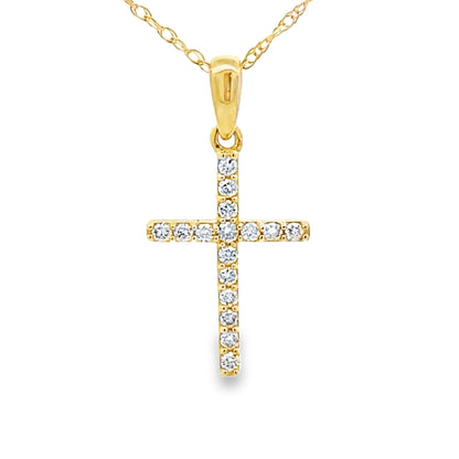 .10ct Diamond Cross Religious Pendant 14KT Yellow Gold by Bids.com
