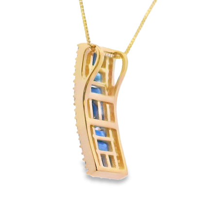 Sapphire Diamond Fashion Pendants 14KT Yellow Gold by Bids.com