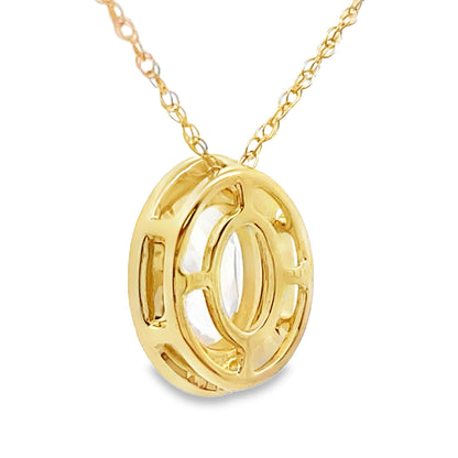 Rose Quartz Diamond Fashion Pendants 10KT Yellow Gold by Bids.com