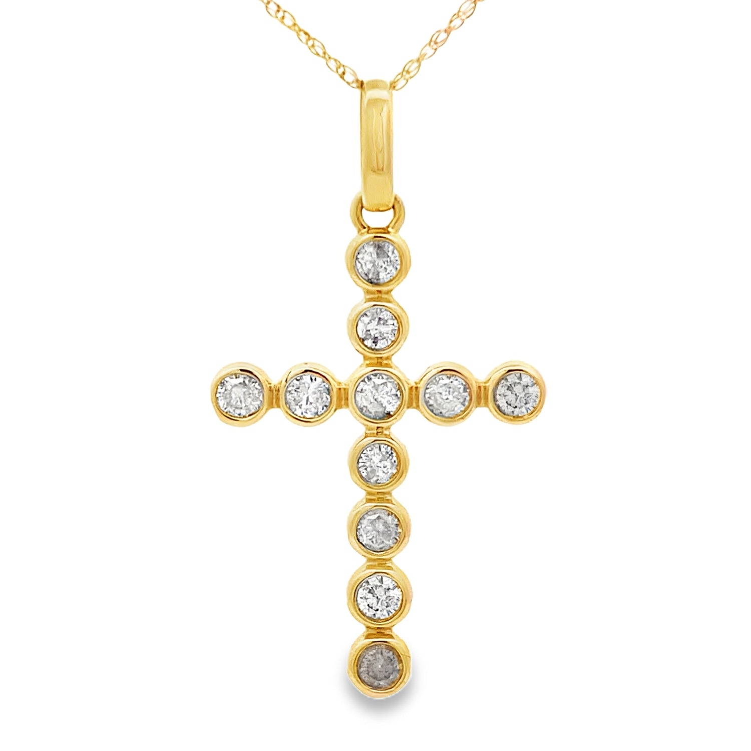 .50ct Diamond Cross Religious Pendant 14KT Yellow Gold by Bids.com
