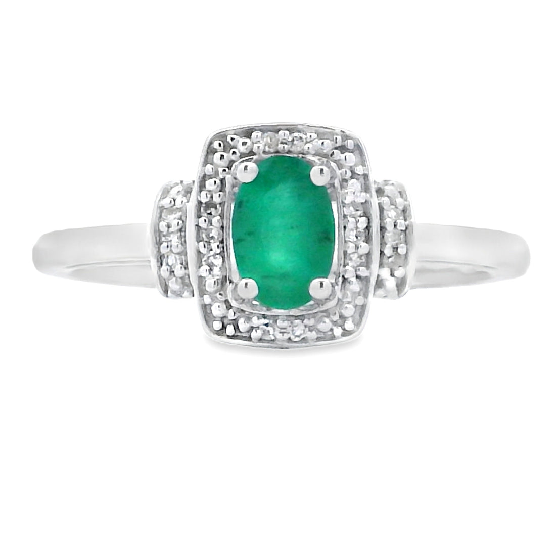 Genuine .45ct Emerald Diamond Ring 10KT White Gold by Bids.com