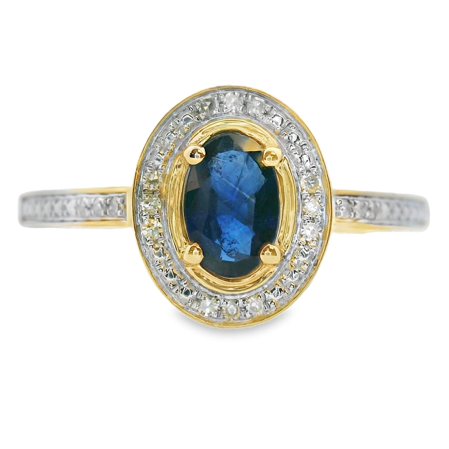 Natural .67ct Sapphire Diamond Ring 10KT Yellow Gold by Bids.com
