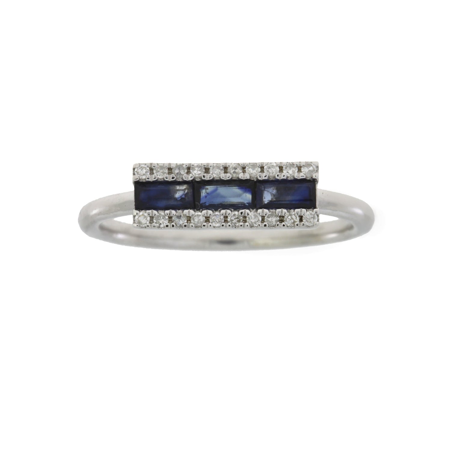 Genuine .63ct Diamond Sapphire Ring 14KT White Gold by Bids.com