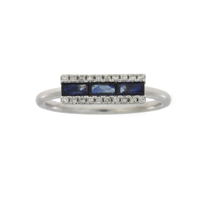 Genuine .63ct Diamond Sapphire Ring 14KT White Gold by Bids.com