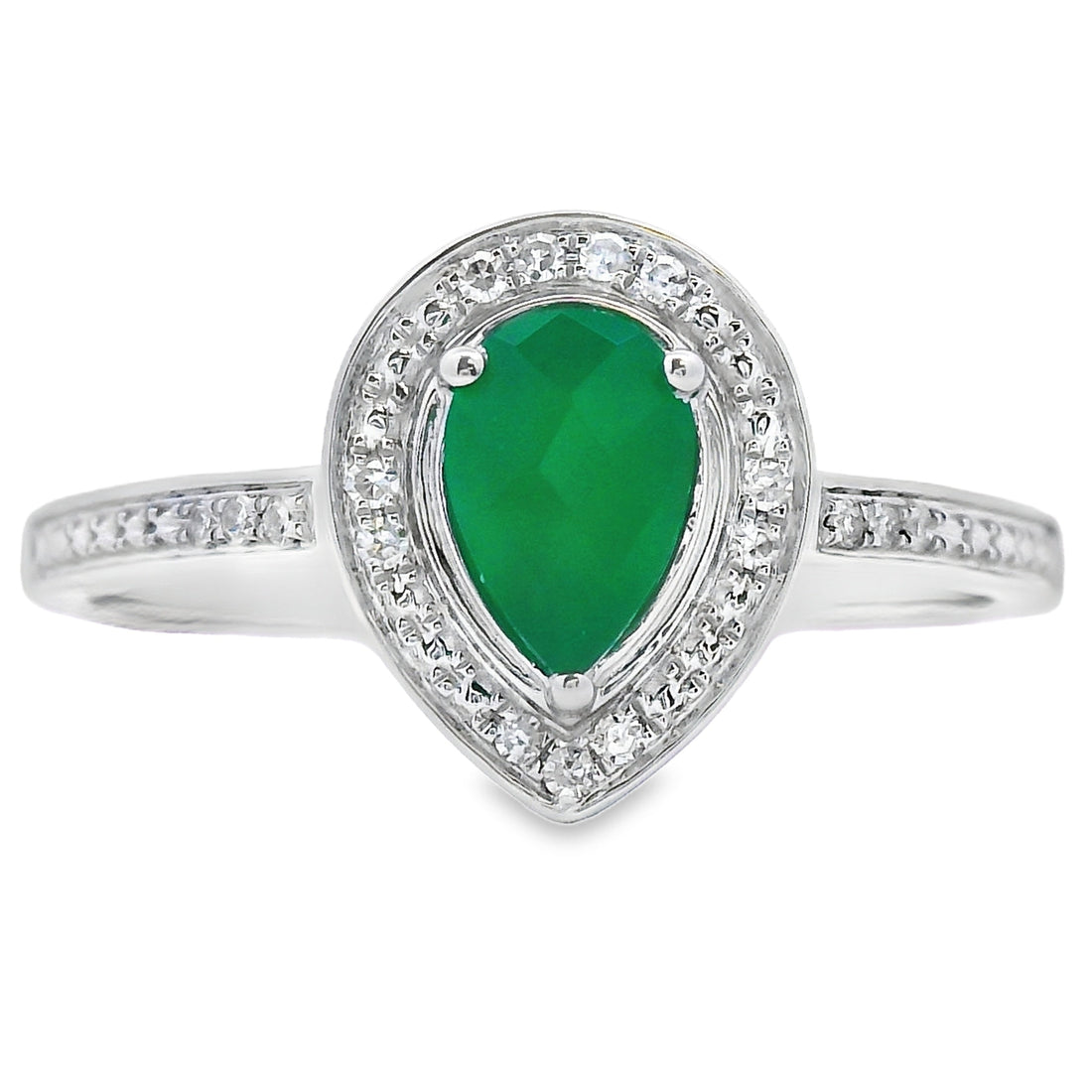 Natural .55ct Chalcedony Diamond Ring 10KT White Gold by Bids.com