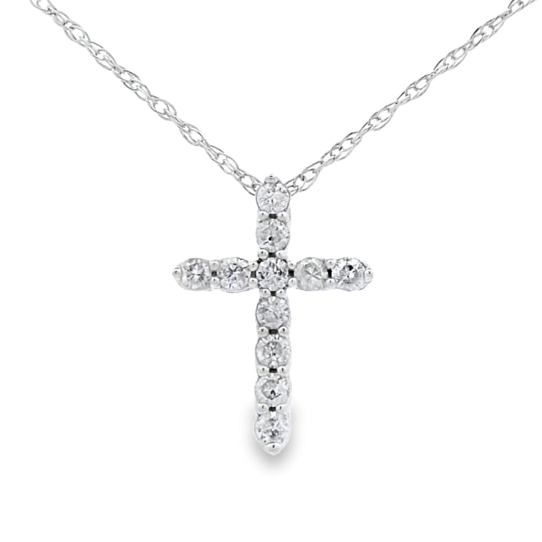 .12ct Diamond Cross Religious Pendant 14KT White Gold by Bids.com