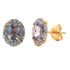 Created Alexandrite Diamond Earrings 10KT Yellow Gold by Bids.com
