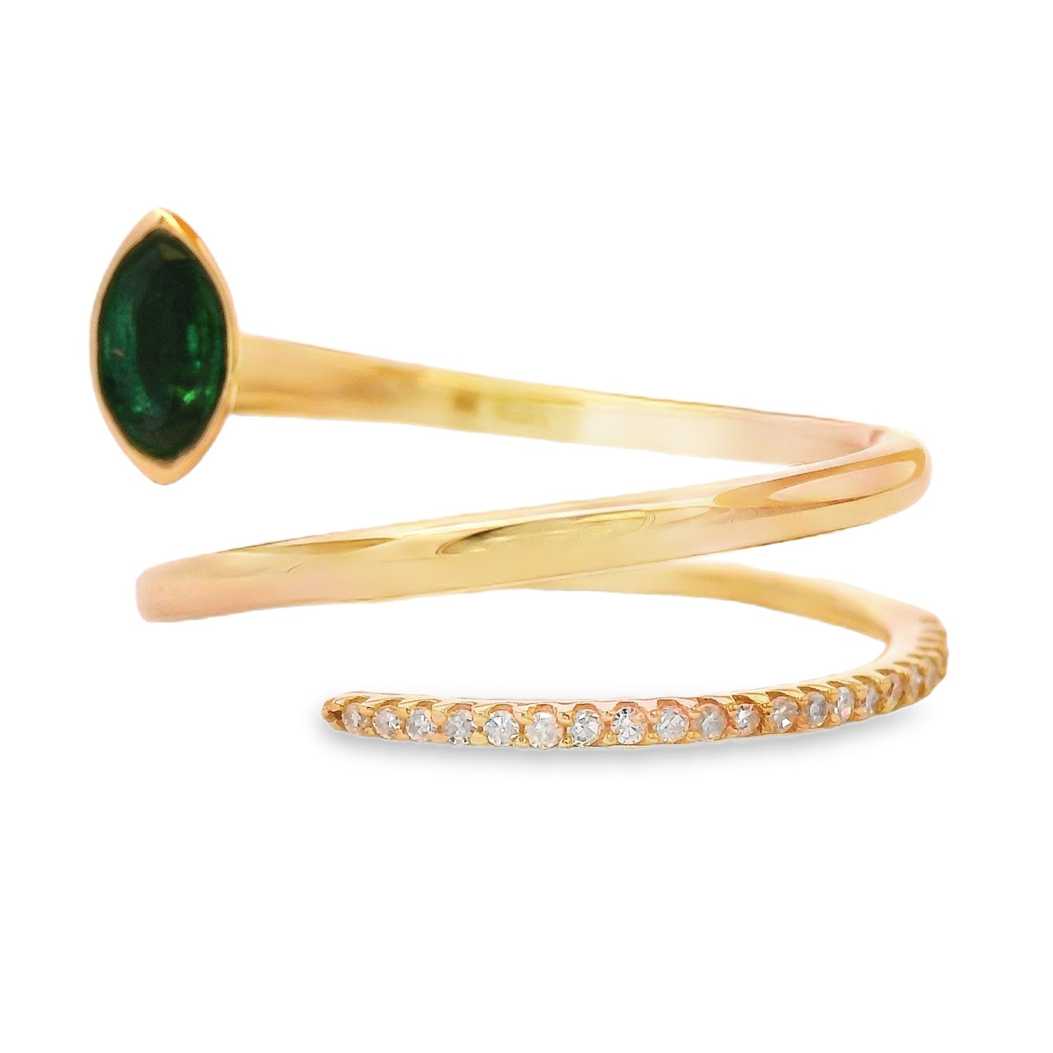.75ct Emerald Diamond Ring 14KT Yellow Gold