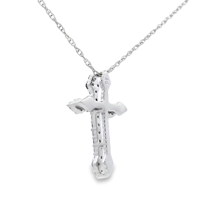 .16ct Diamond Cross Religious Pendant 14KT White Gold by Bids.com