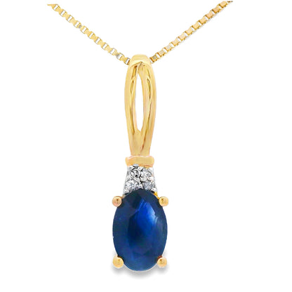 Sapphire Diamond Fashion Pendants 10KT Yellow Gold by Bids.com