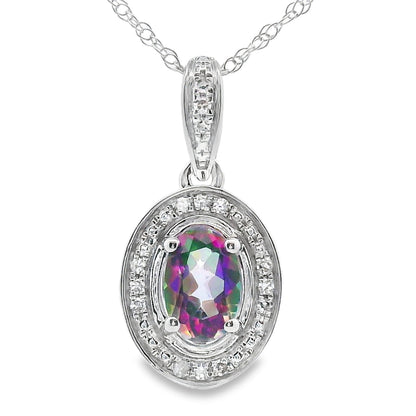 Mystic Fire Topaz Fashion Pendants 10KT White Gold by Bids.com