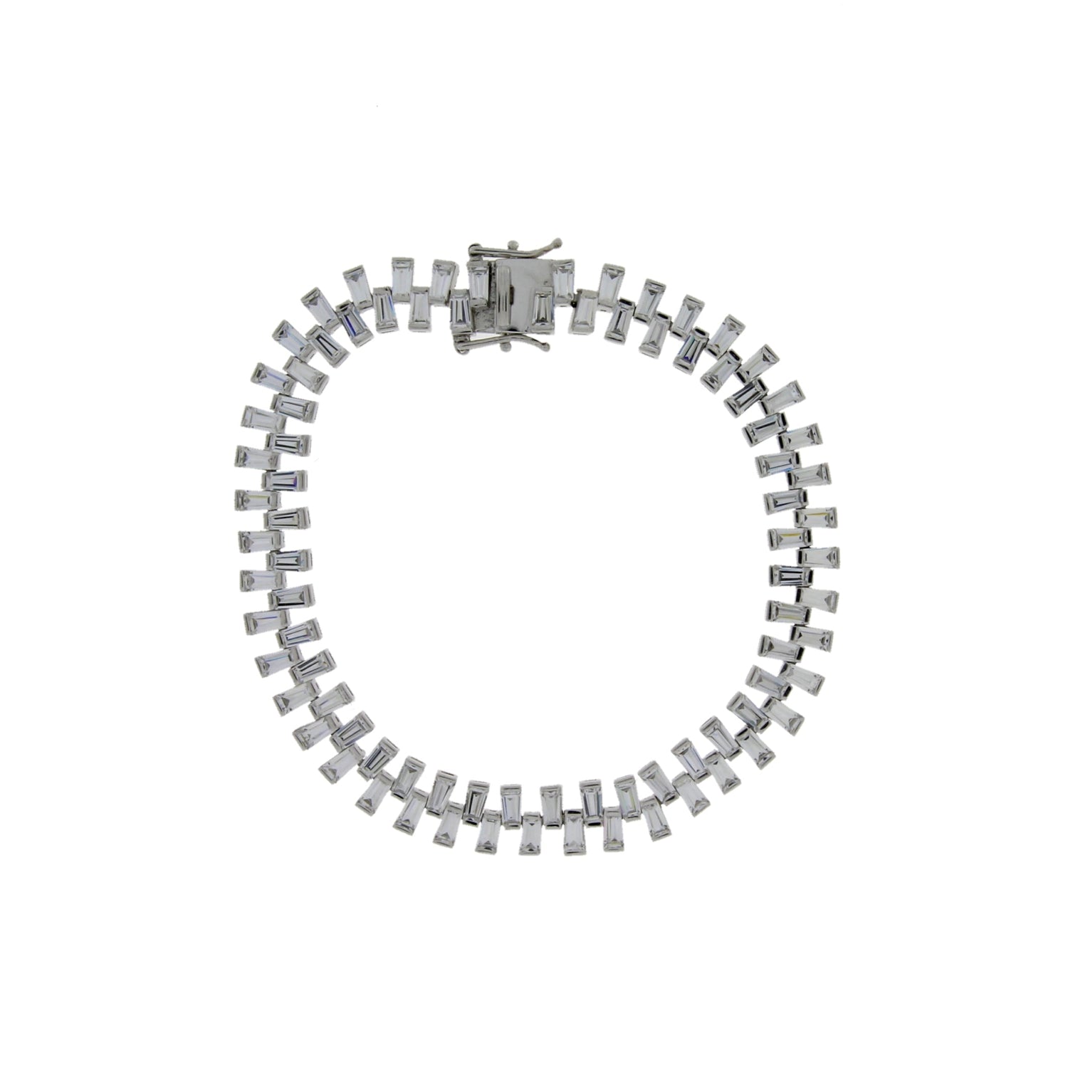 Genuine Cubic Zirconium Tennis Bracelet Sterling Silver by Bids.com