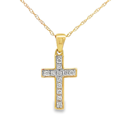 .12ct Diamond Cross Religious Pendant 14KT Yellow Gold by Bids.com
