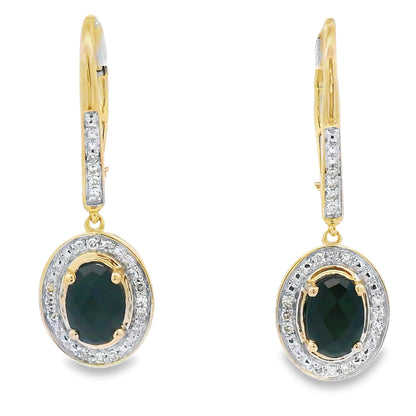 1.05ct Onyx Diamond Dangle Earrings 10KT Yellow Gold by Bids.com
