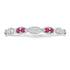 .25ct Ruby Diamond stackable band set 14KT White Gold by Bids.com