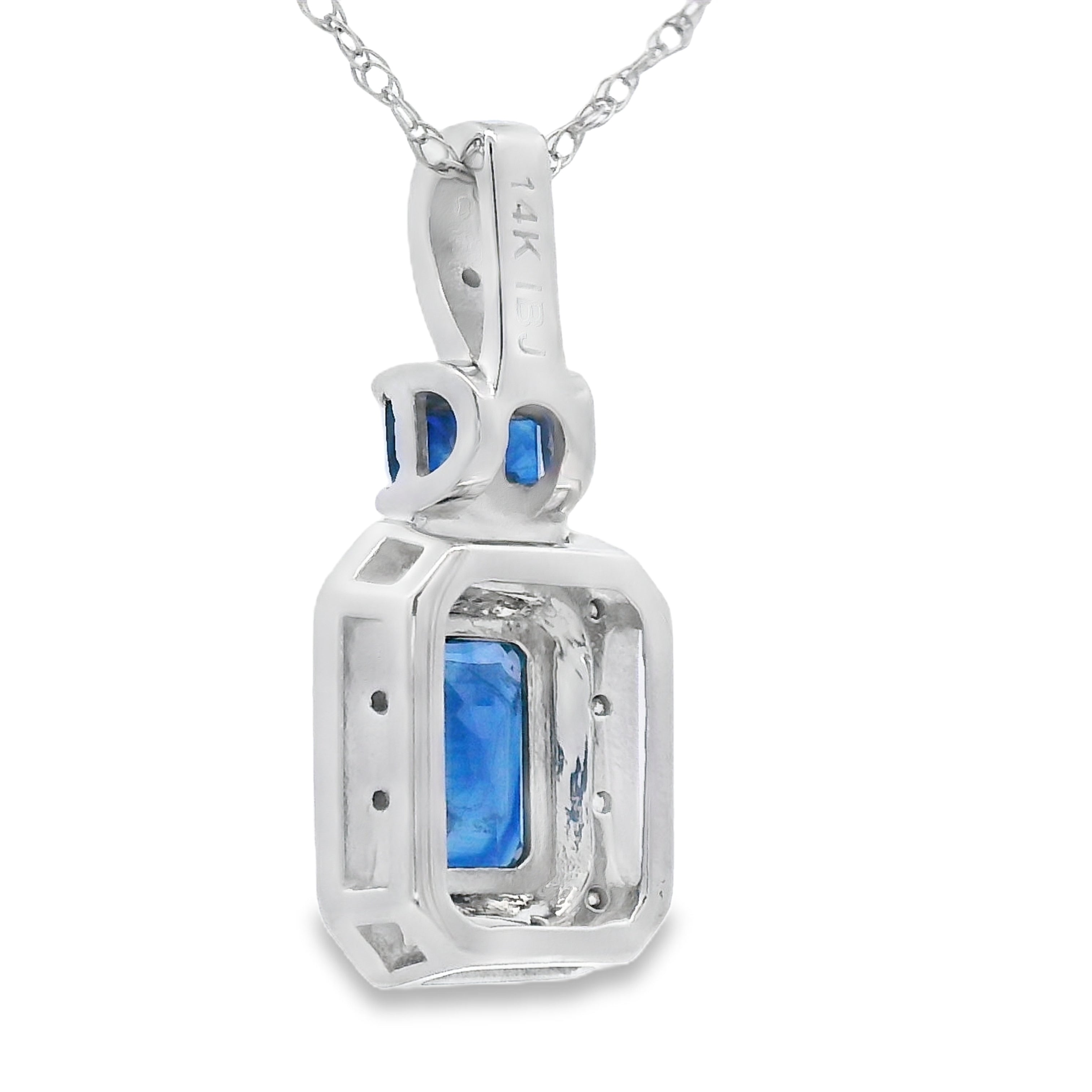 .84ct Sapphire Diamond Fashion Pendants 14KT White Gold by Bids.com