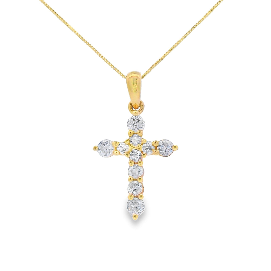 .30ct Diamond Cross Religious Pendant 14KT Yellow Gold by Bids.com