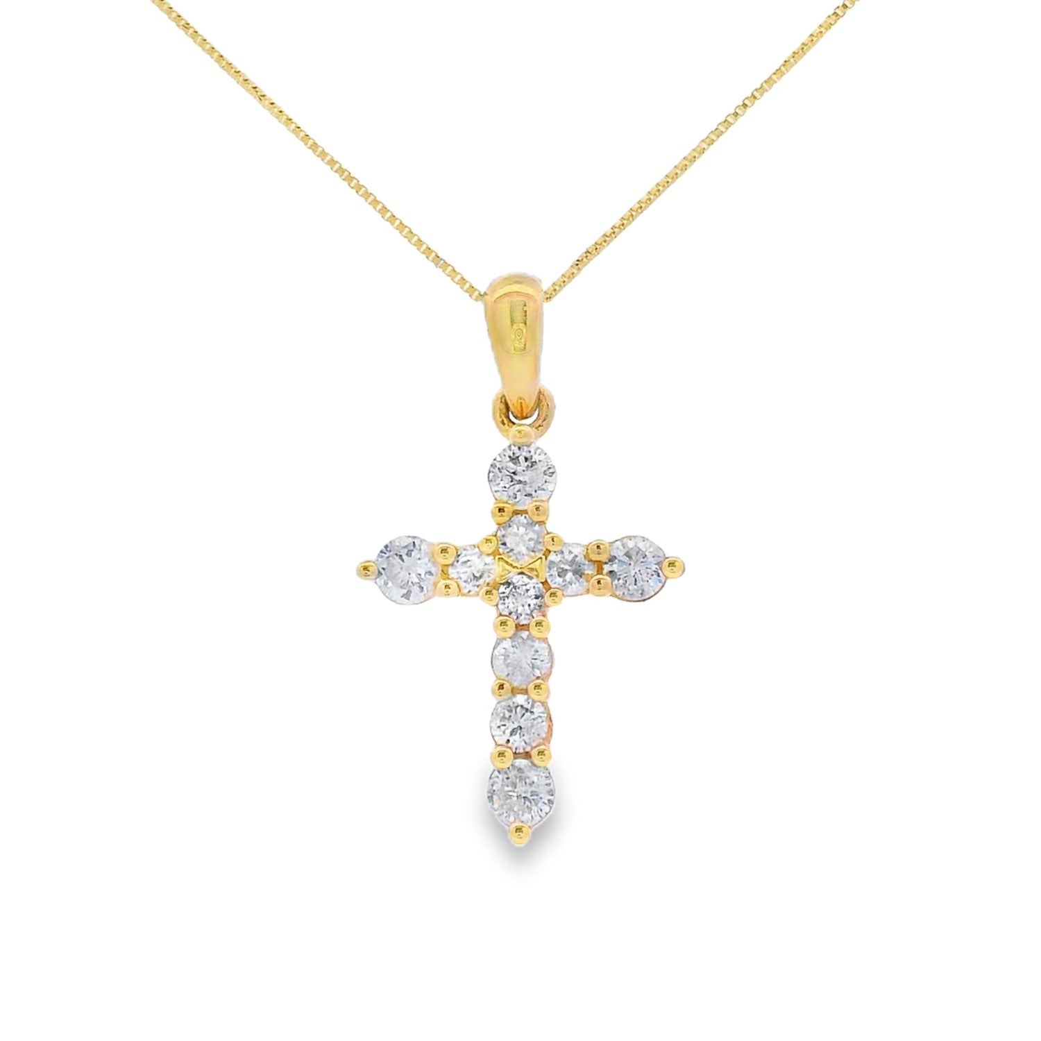 .30ct Diamond Cross Religious Pendant 14KT Yellow Gold by Bids.com