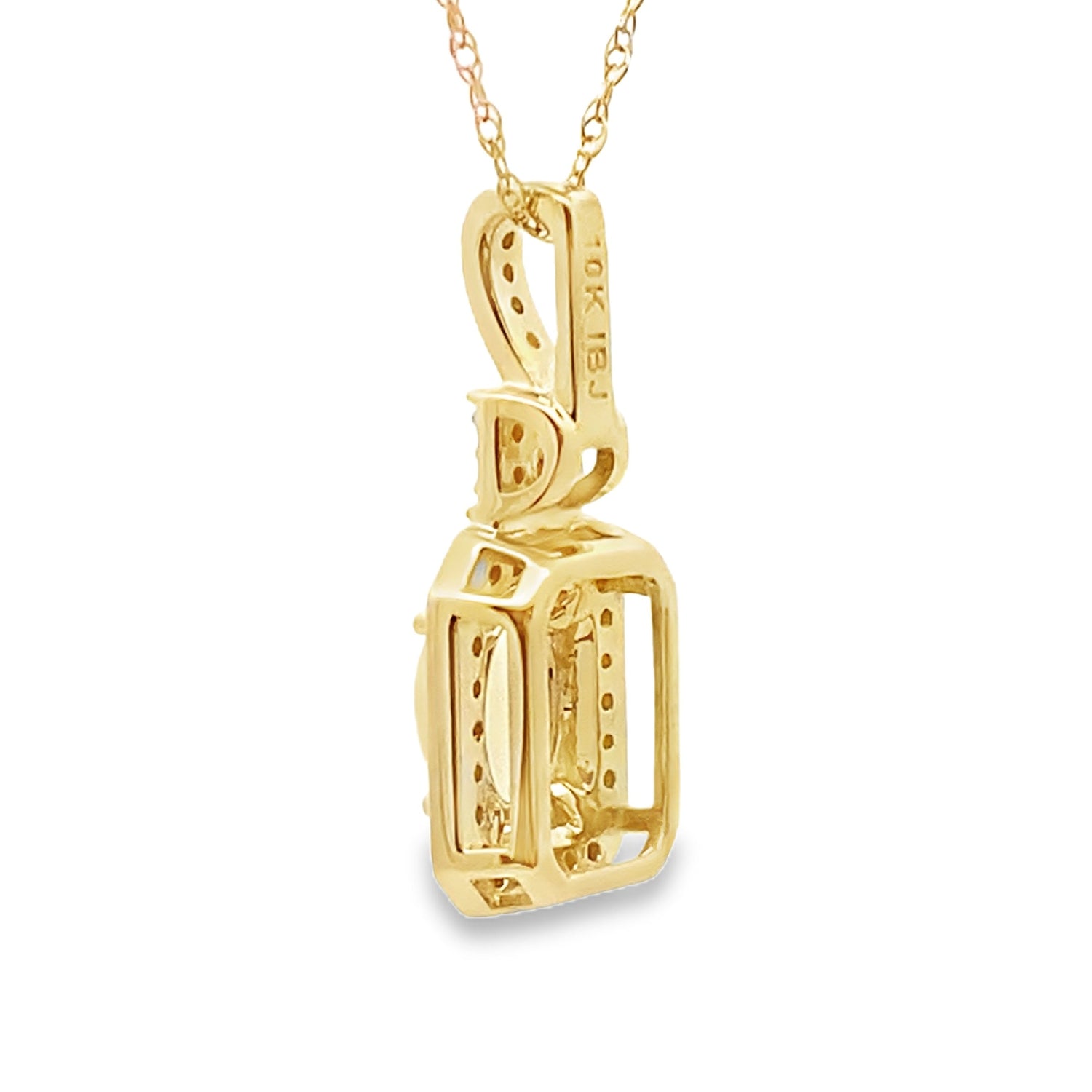 .06ct Opal Diamond Fashion Pendants 10KT Yellow Gold by Bids.com