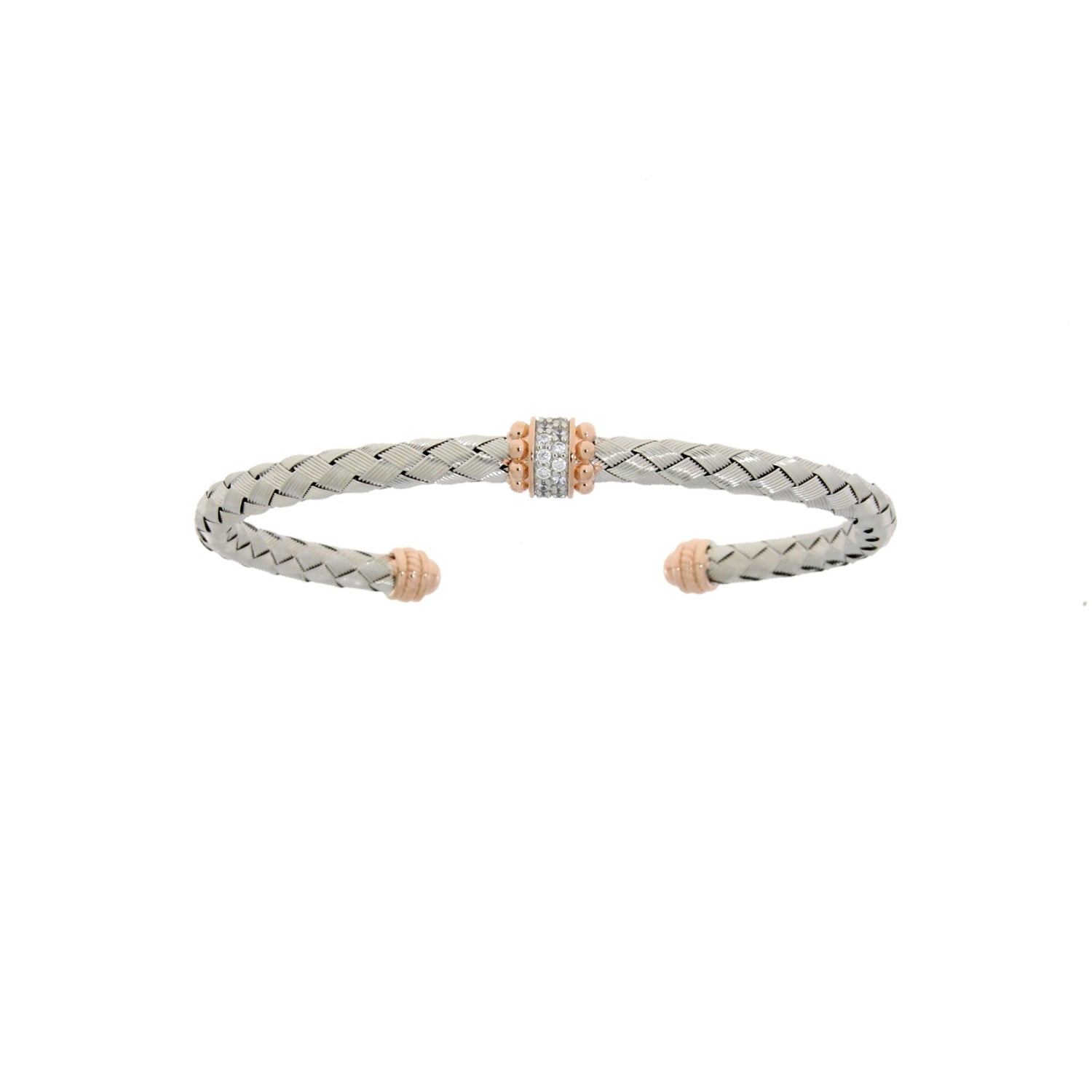 Natural Cubic Zirconia Bangle Bracelet Sterling Silver by Bids.com